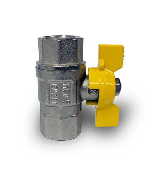LPG Butterfly Handle Tee Ball Valve Female x Female