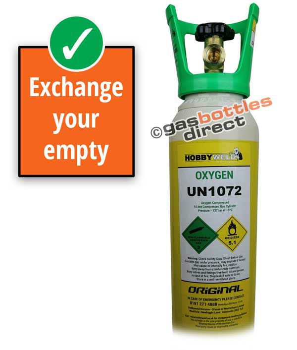 Hobbyweld Oxygen Original Gas Cylinder Refill