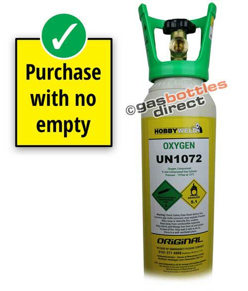 Hobbyweld Oxygen Original Gas New Full Cylinder